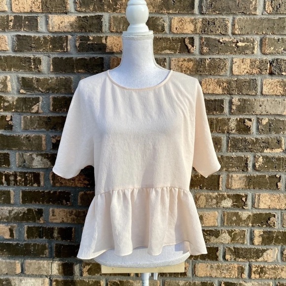 Wilfred Aritzia Pale Pastel Sheer Top Shirt Size Small Pink Ruffle Oversize Flow - Picture 1 of 4